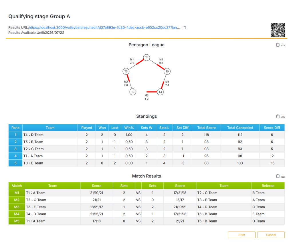 Standings & Results Generated Automatically!