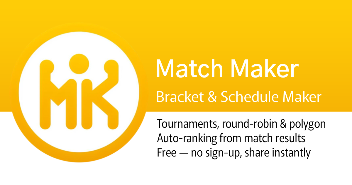 Match Lot Maker Match Maker — Bracket & Schedule Maker